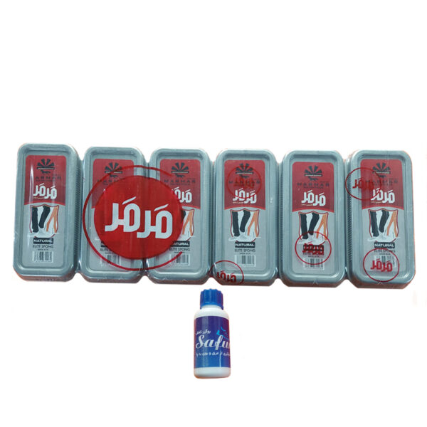 واکس ابری مدل مگا مرمر بسته 6 عددی همراه 1 پودر بوگیر کفش